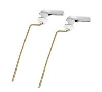 CANIGHT Toilet Flush Lever Handle Replacement Silver Abs Material 2pcs for Side Mount Toilet Tank with Bendable Metal Bar, Decorative Design, Suitable for Commercial Restrooms and Home