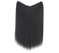 CANIGHT V600-2 Women's Hair Pieces 60cm Long Hair Extension Clip Natural Straight Hair Extensions V-shape Design