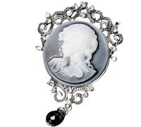 CANIGHT Victorian Brooch Vintage Crystal Pin Elegant Retro Beauty Portrait for Handbags Shawls Garments Timeless Gift for Female Friends and Coworkers