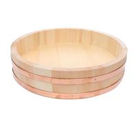 CANIGHT Wooden Korean Rice Bucket for Home Use Practical Pine Rice Bucket with Smooth Basin Wall for Kitchen Household