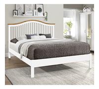 canika wooden double bed in white
