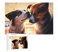 Canine Affection at Sunset, 1000 PCS Decorative Jigsaw for Grown-Ups, Seasonal Gift - for A Rewarding Weekend Challenge
