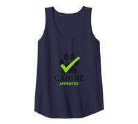 Canine Approved Paw Print Logo for Pet Products Tank Top, Women, Navy, L