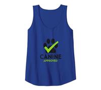 Canine Approved Paw Print Logo for Pet Products Tank Top, Women, Royal Blue, XL