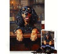 Canine at The Bar Jigsaw Puzzles for Teenagers 1000 Piece Memory Training Tranquil Escape Flawless Cut Memorable Gift (38x26cm)