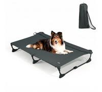 CANINE CANYON Folding Elevated Dog Bed for Large Dogs, Dark Gray, 43"x27" | No-Assembly Dog Cot, Foldable Portable Raised Pet Bed, Non-slip, for camping/Outdoor/Home, Heavy Duty Supports Up to 160 Lbs