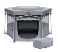 CANINE CANYON Zora Portable Pet Playpen, Foldable Dog Playpens for Indoor and Outdoor Exercise, Pop Up Pet Fence with Carrying Case for Dogs/Puppies, Dove Gray, 42" x 42" x 28"