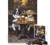 Canine Cheers at The Pub 1000 Piece Jigsaw Puzzle for Adults Mind Wellness Stress Relief Fun Precise Join (50x75cm)