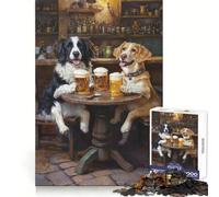 Canine Cheers at The Pub 1000 Piece Teenager Puzzles Clear Thinking Gentle Pastime Precise Edges Ideal Xmas Gift (38x26cm)