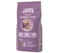 Canine Choice Premium Adult Dry Dog Food - Turkey & Rice 10kg | 40% Fresh Turkey, 30% Rice, Hypoallergenic Natural Granules | High Protein, Gentle Digestion, Complete Nutrition for All Breeds