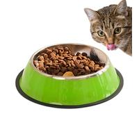 Canine Dinerware - Metal Food Serving Vessel, Tip Proof Base Ring, Tarnish Proof Container, Hygienic Pet Feeding Trough, Medium Breed Accessory, Two Piece Silver Set, 8.62x8.62 In