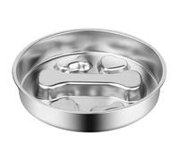 Canine Feeding Plate, Metal Food Container, Pet Bowl with Safe Design, Training Aid with Large Capacity, 8.6 Inches Feeding Gear, Enrichment Activity for Indoor Outdoor Home Travel