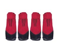 Canine Grip Hosiery - Four Pack Non-Slip Footwear, Miniature Sizing with Cinch, Breathable Cotton Knit, Friction Enhanced Sole, Protective Gear for Hardwood Floors and Senior Animal Safety