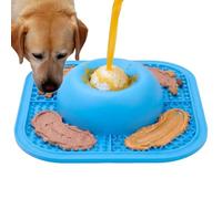 Canine Lick Bowl with Rolling Ball, Silicone Enrichment Toy Non-Slip and Slow - Bowl and Licking Mat, for Small Breeds Medium Large Liquid Wet Food Prizes Yogurt Di