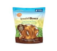 Canine Naturals IrresistiBONES Long Lasting Peanut Butter Chew - Made with Real Peanut Butter - All Natural and Easily Digestible - 6 Pack