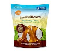 Canine Naturals IrresistiBONES Long Lasting Peanut Butter Chew - Made with Real Peanut Butter - All Natural and Easily Digestible - 3 Pack