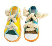 Canine Teether | Dog Rope for Training | Shoe-Shaped Fiber Frame with Gingival Logic & Squeaky Sound Hardware for Puppies, Outdoors, Suites and