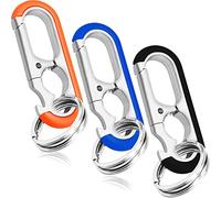 CANIPHA 3 PCS Car Keys Keychain for Men, Heavy Duty Keychain with Double Keyrings, Metal Car Key Chain Bottle Opener Car Business Keychain, Carabiner Keychain Car Keychain Organizer for Men and Women