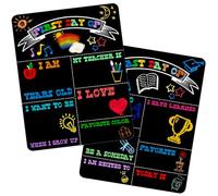 CANIPHA First and Last Day of School Board Chalkboard Signs, Double-Sided Reusable School Signs, Boho Style for Kids First and Last Day (14x11inch)