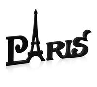 CANIPHA Paris Decor for Bedroom & Bathroom, Wooden Paris Sign with Eiffel Tower, White, 0.39" x 0.39" x 0.39" Rectangular Tabletop Decorative Sign