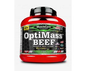Canister Amix OptiMass Beef double chocolate white flavor (2.5 kg)