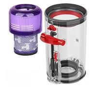 Canister Dust Bin and Filter Replacement Compatible With Dyson V11, V15, SV14, SV15, SV22 Vacuum Cleaners Bin Vacuum Dust Bucket HEPA Filter Attachments Part no. 970050-01/965443-01, NOT for Outsize