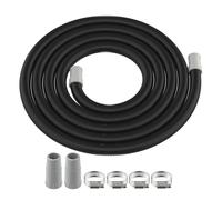 Canister Filter Ribbed Hosing A20015 with Rubber Adapter Replace for Fluval 307/407/306/406/305/405 Aquarium Filters Pumps, 9.8 Ft Fish Tank Intake Output Hose Kit for Fluval