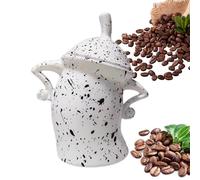 Canister with Attitude, Food Storage Jar with Lid, 7.87 * 7.09 Inches, Tightly Sealed, Creative Akimbo Jar Decoration, Decorative Food Storage for Coffee, Tea and Sugar in The Kitchen