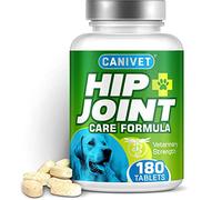 CANIVET HIP and JOINT Supplements for Dogs | Glucosamine, Green Lipped Mussel, Chondroitin, MSM & Hyaluronic Acid | Mobility Support for Senior Dogs & Stiff Joints | Made in UK | 180 Tablets