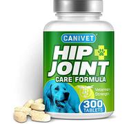 CANIVET HIP + JOINT Supplements for Dogs | 300 x Tablets | Inc. Green-Lipped Mussel, Glucosamine, Chondroitin, Turmeric, MSM, Hyaluronic Acid, Manganese + Vitamins | Premium Dog Joint Supplements
