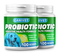 CANIVET Probiotics for Dogs - 2 Pack | High Strength Gut Health Supplement Powder | 5 Billion CFU, 10 Live Strains | Digestive Support for Diarrhoea, Loose Stools & Sensitive Stomachs | UK Made