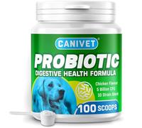 CANIVET Probiotics for Dogs - High-Strength Canine Probiotics Powder (5 Billion CFU) reduces upset stomachs, bad breath, gas & loose stools - 100 x Scoops per pack - Suitable for Puppy - Senior Dogs