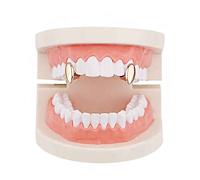 canjoyn 2PC Vampire Dracula Grillz Cap for Your Teeth Grillz Men Women Hip Hop Jewelry Gift Cosplay Accessory, Rosegold, One size
