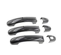CANJPTON 6Pcs Gloss Black Exterior Door Handle Cover Compatible with VW T5 T6 Transporter Caddy Van Car Door Handle Trim Carbon Fiber