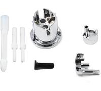CANJPTON Dual Flush Push Button Half Moon New Style Threaded Push Rods Short Body Chrome AH0001800R 822043001 Compatible with ROCA Cistern D2D