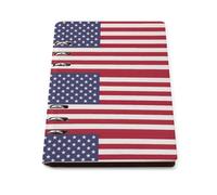 cankuop American Flag Refillable A5 Notebook That Lays Flat, Leather Binder Journal for Planner, Office Supplies