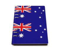 cankuop Australian Flag Refillable A5 Notebook That Lays Flat, Leather Binder Journal for Planner, Office Supplies