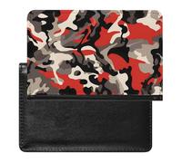 cankuop Bold Red Camo Design Passport Cover Protector, Slim Holder for International Journey Accessories, Travel Organizer