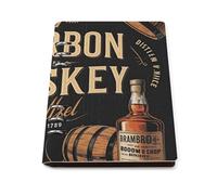 cankuop Bourbon Whiskey Refillable A5 Notebook That Lays Flat, Leather Binder Journal for Planner, Office Supplies