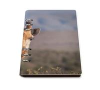 cankuop Bright Amber Giraffe Refillable A5 Notebook That Lays Flat, Leather Binder Journal for Planner, Office Supplies