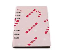 cankuop Candy Canes Snowflakes Refillable A5 Notebook That Lays Flat, Leather Binder Journal for Planner, Office Supplies