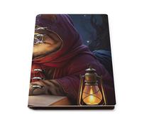 cankuop Cat Wizard Reads Book By Lantern Light Refillable A5 Notebook That Lays Flat, Leather Binder Journal for Planner, Office Supplies