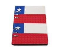 cankuop Flag of Chile Refillable A5 Notebook That Lays Flat, Leather Binder Journal for Planner, Office Supplies