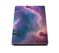 cankuop Galaxy Stars Space Refillable A5 Notebook That Lays Flat, Leather Binder Journal for Planner, Office Supplies