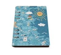 cankuop Greece Map Refillable A5 Notebook That Lays Flat, Leather Binder Journal for Planner, Office Supplies