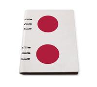 cankuop Japanese Flag Refillable A5 Notebook That Lays Flat, Leather Binder Journal for Planner, Office Supplies