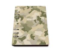 cankuop Light Sage Beige Camo Refillable A5 Notebook That Lays Flat, Leather Binder Journal for Planner, Office Supplies