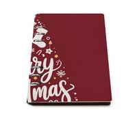 cankuop Merry Christmas Tree Star Gift Sock Bell Snowflake_1 Refillable A5 Notebook That Lays Flat, Leather Binder Journal for Planner, Office Supplies