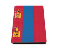 cankuop Mongolian Flag Refillable A5 Notebook That Lays Flat, Leather Binder Journal for Planner, Office Supplies
