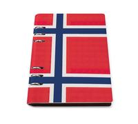 cankuop Norwegian Flag Refillable A5 Notebook That Lays Flat, Leather Binder Journal for Planner, Office Supplies